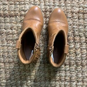 Fringed Star Tan Leather Boots